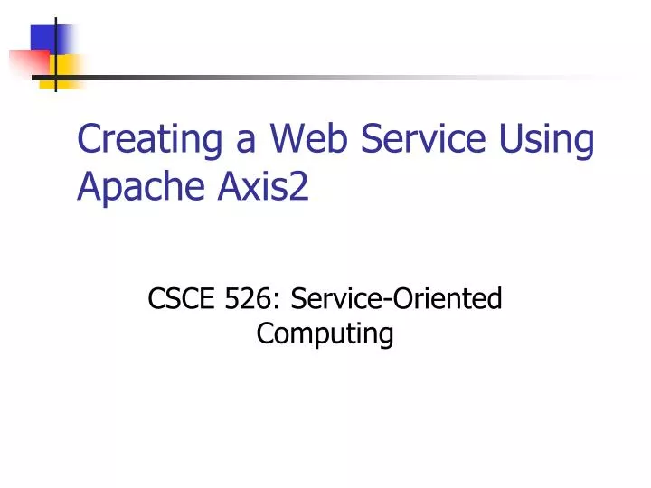 creating a web service using apache axis2