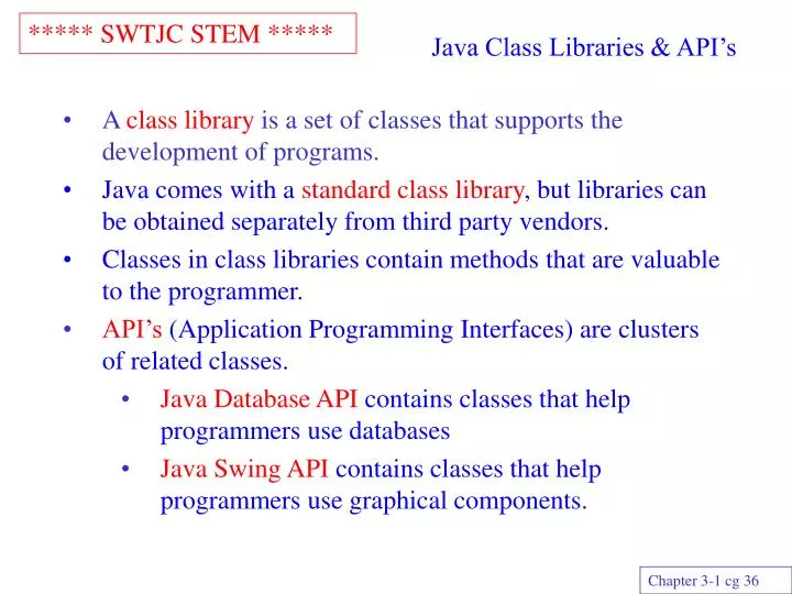java class libraries api s