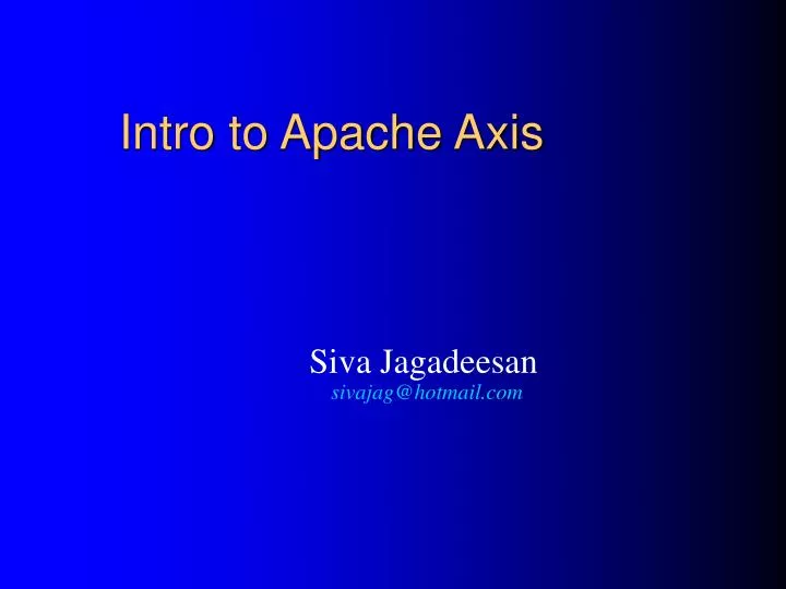 intro to apache axis
