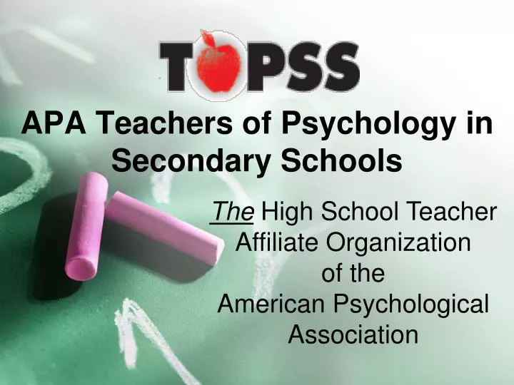 apa teachers of psychology in secondary schools