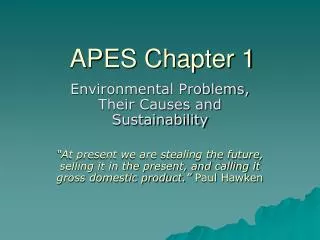 APES Chapter 1