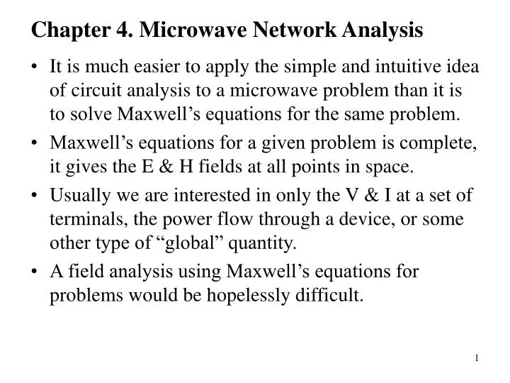 chapter 4 microwave network analysis