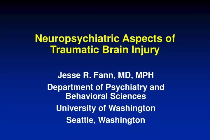 neuropsychiatric aspects of traumatic brain injury