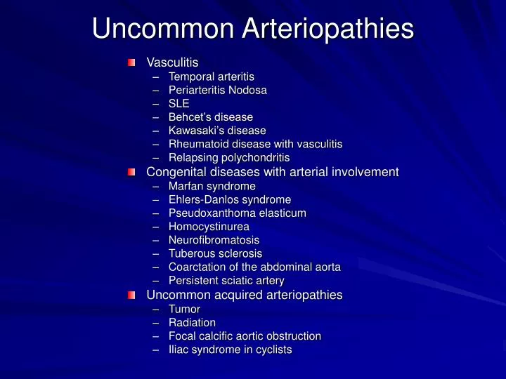 PPT - Uncommon Arteriopathies PowerPoint Presentation, free ...