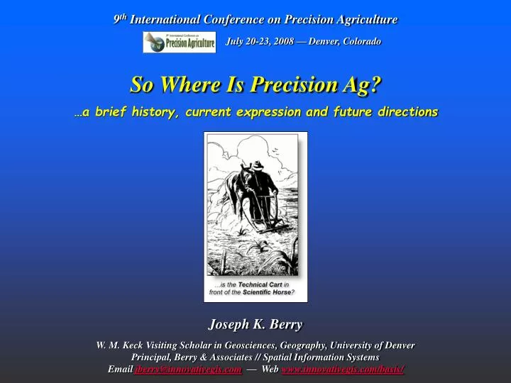 so where is precision ag a brief history current expression and future directions