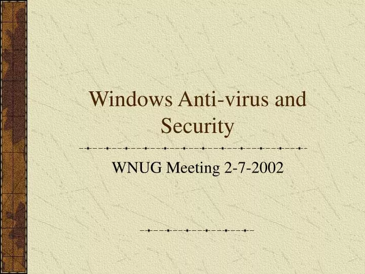 windows anti virus and security