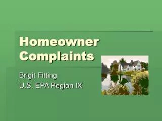 Homeowner Complaints