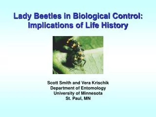 Lady Beetles in Biological Control: Implications of Life History
