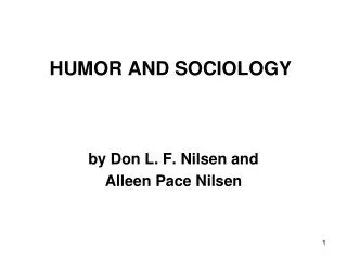 HUMOR AND SOCIOLOGY