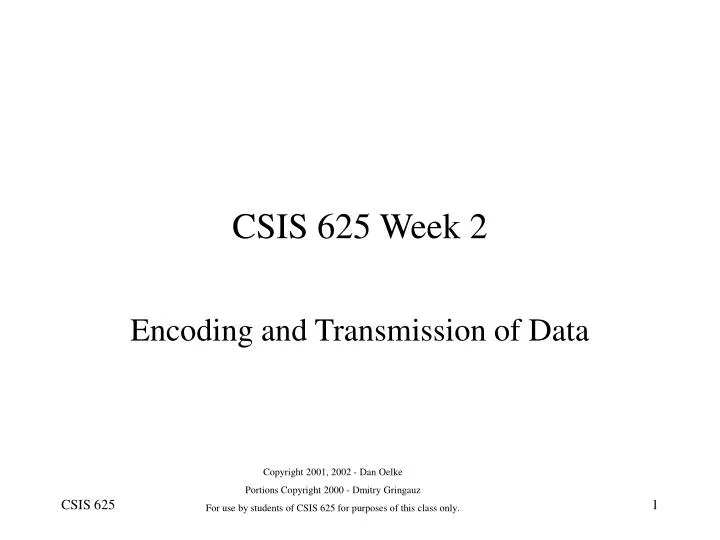 csis 625 week 2