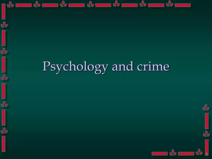 psychology and crime