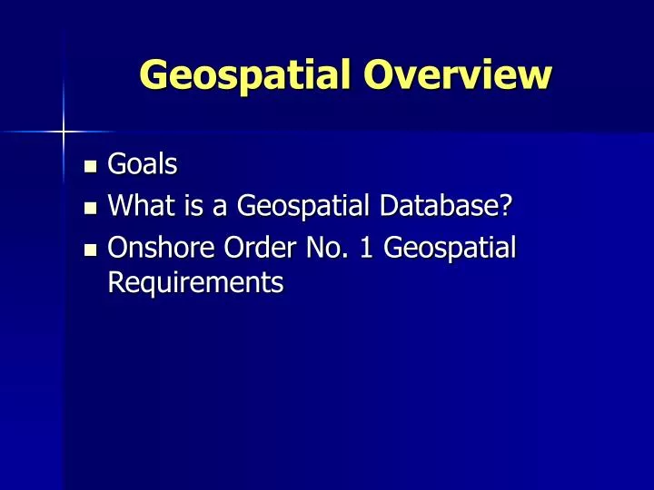 geospatial overview
