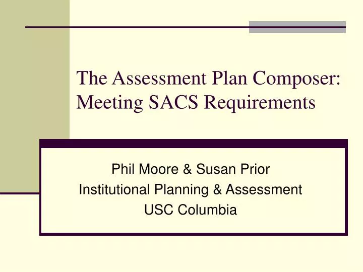 the assessment plan composer meeting sacs requirements