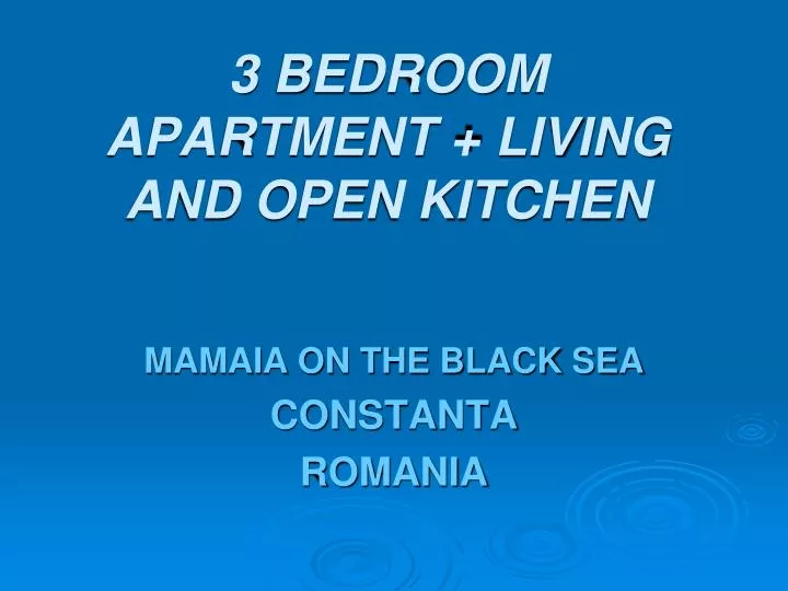 3 bedroom apartment living and open kitchen