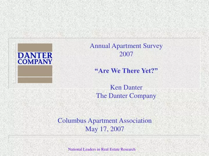 annual apartment survey 2007 are we there yet ken danter the danter company