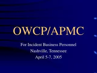 OWCP/APMC