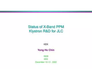 Status of X-Band PPM Klystron R&amp;D for JLC