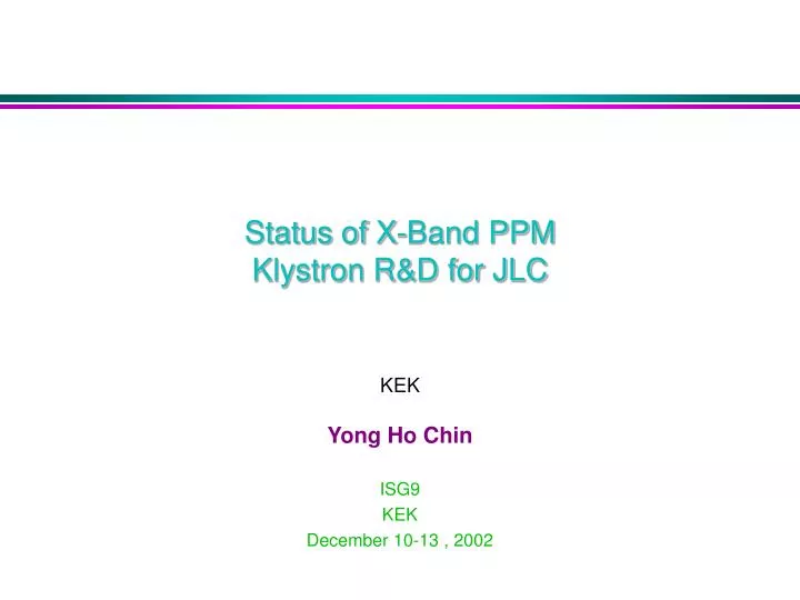 status of x band ppm klystron r d for jlc