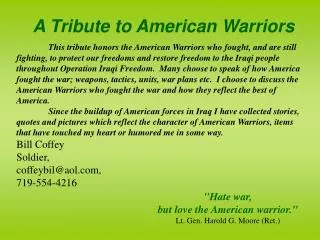 A Tribute to American Warriors