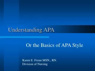Understanding APA
