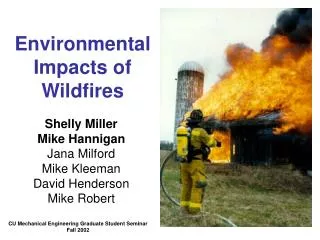 Environmental Impacts of Wildfires