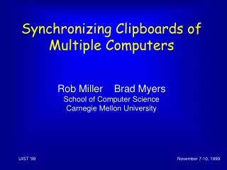 Synchronizing Clipboards of Multiple Computers