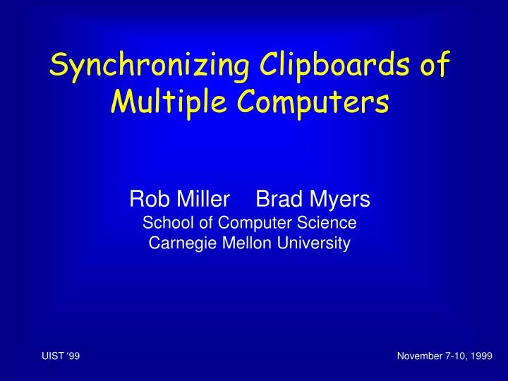 synchronizing clipboards of multiple computers