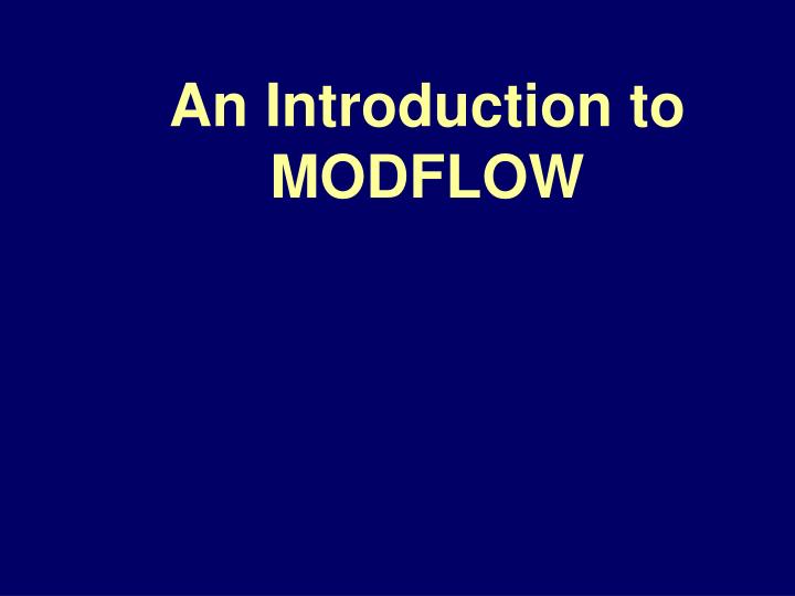 an introduction to modflow