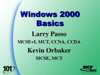 Windows 2000 Basics