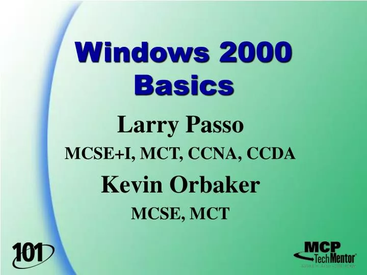 windows 2000 basics