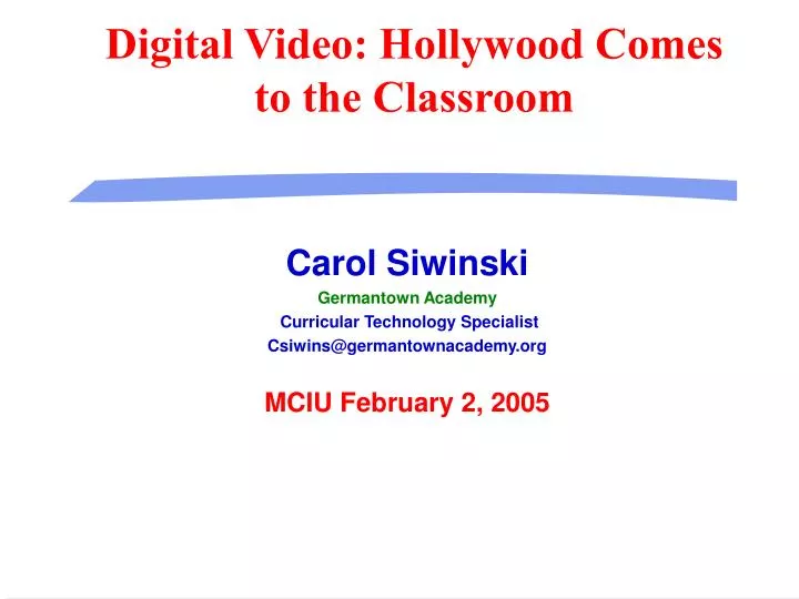 digital video hollywood comes to the classroom