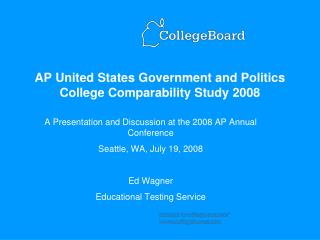 AP United States Government and Politics College Comparability Study 2008