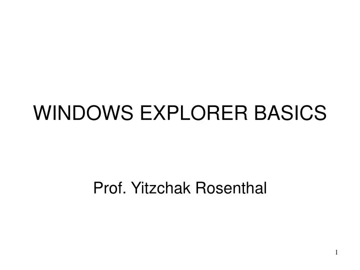 windows explorer basics