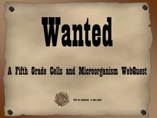Wanted A Fifth Grade Cells and Microorganism WebQuest