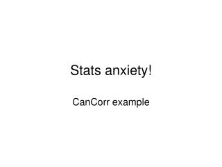 Stats anxiety!