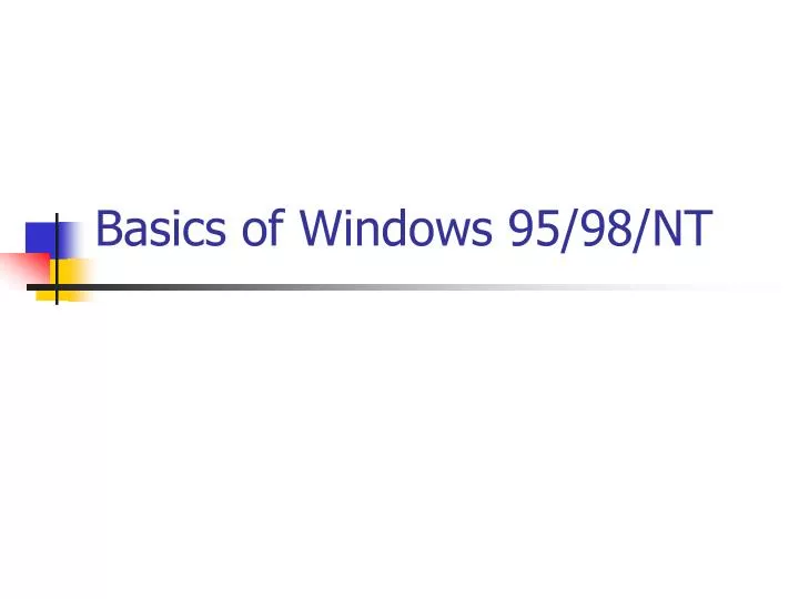 basics of windows 95 98 nt