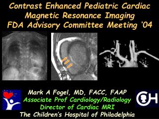Contrast Enhanced Pediatric Cardiac Magnetic Resonance Imaging FDA Advisory Committee Meeting ‘04