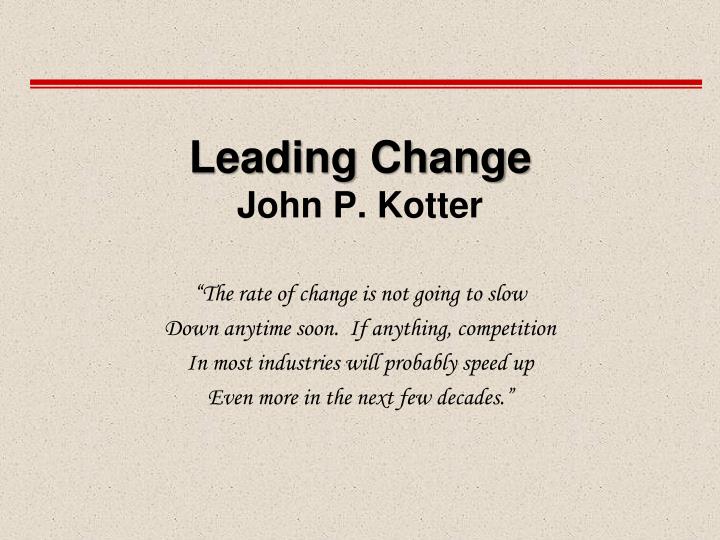 leading change john p kotter
