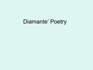 Diamante’ Poetry