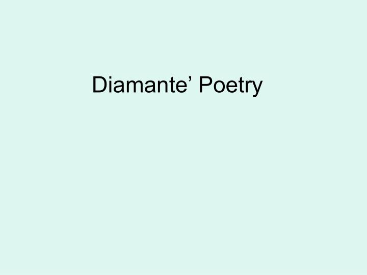 diamante poetry