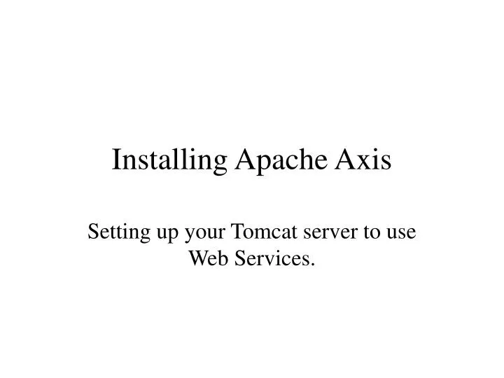 installing apache axis