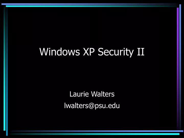 windows xp security ii