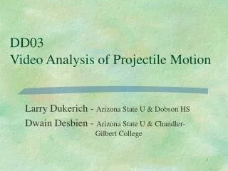 DD03 Video Analysis of Projectile Motion
