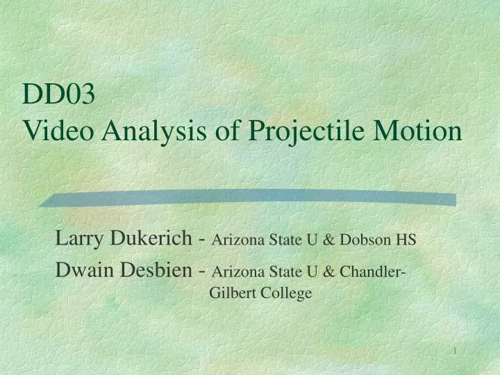 dd03 video analysis of projectile motion