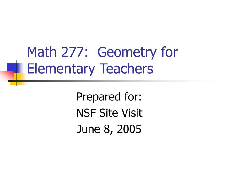 math 277 geometry for elementary teachers