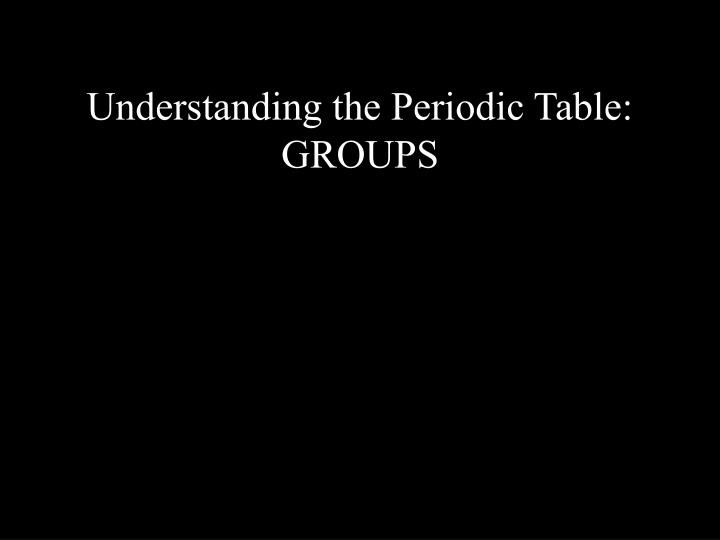 understanding the periodic table groups