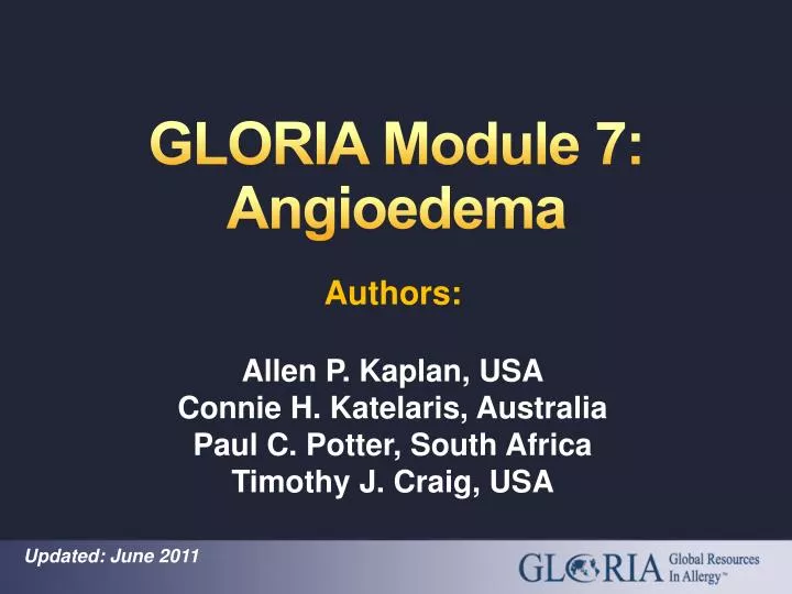 gloria module 7 angioedema