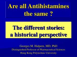 The different stories: a historical perspective