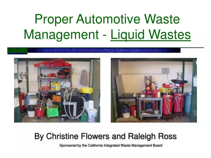 proper automotive waste management liquid wastes