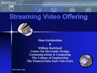 PSU COE Streaming Video Offering